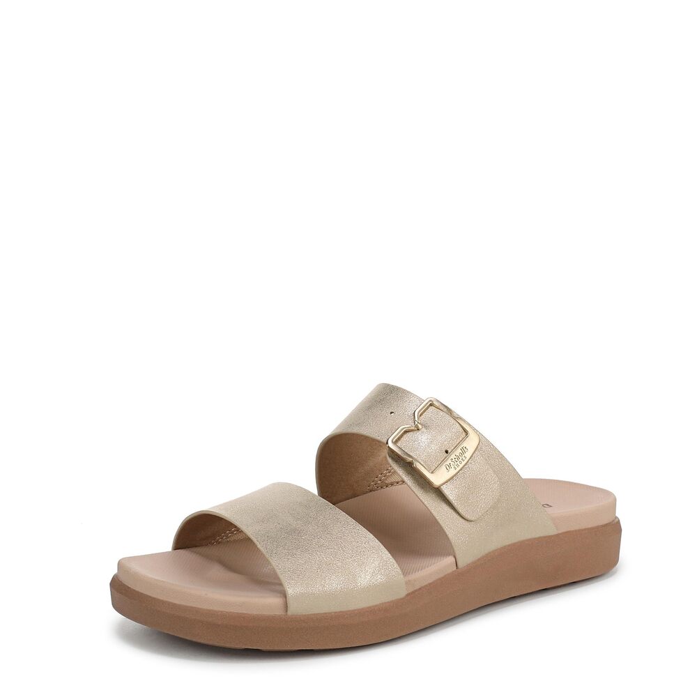 Dr. Scholl's Women's Slide Sandal Golden Sand Metallic 8 M NWB